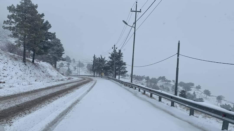 The road between Haibat Sultan Mountain and Chnarok, Jan. 17, 2022. (Photo: Kurdistan 24)